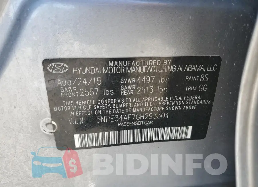 5NPE34AF7GH293304 Photo# 12