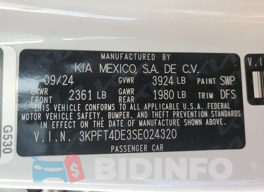 3KPFT4DE3SE024320 Photo# 13