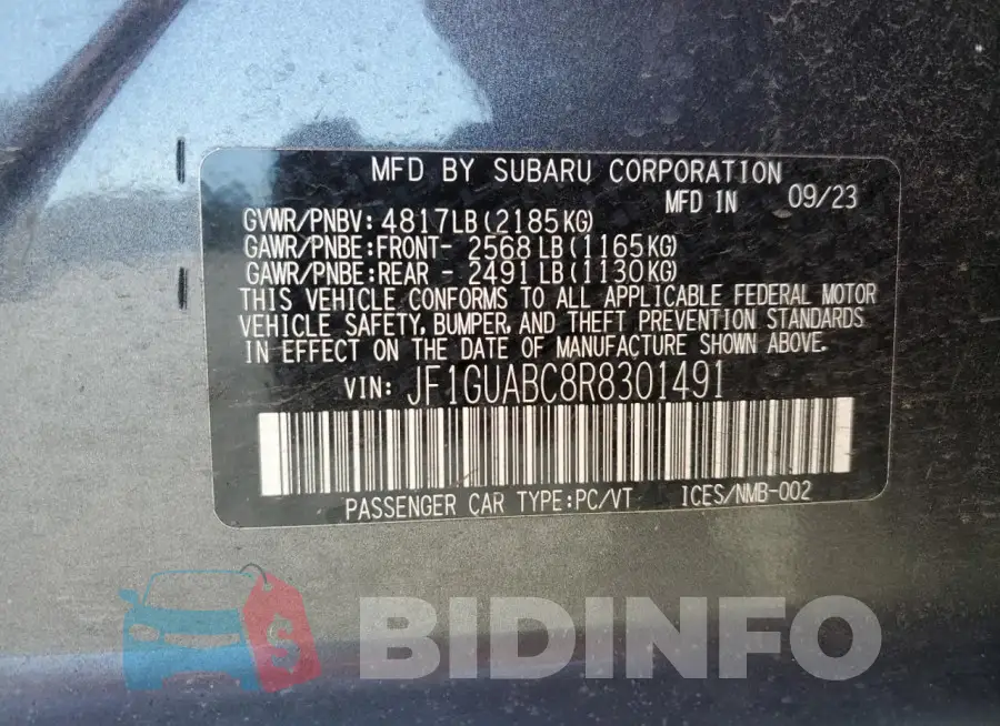 JF1GUABC8R8301491 Photo# 13
