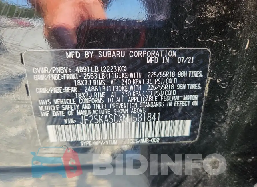 JF2SKASCXMH581841 Photo# 12