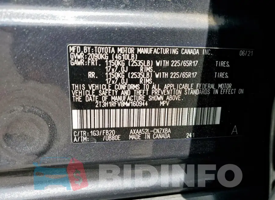 2T3H1RFV8MW160944 Photo# 13