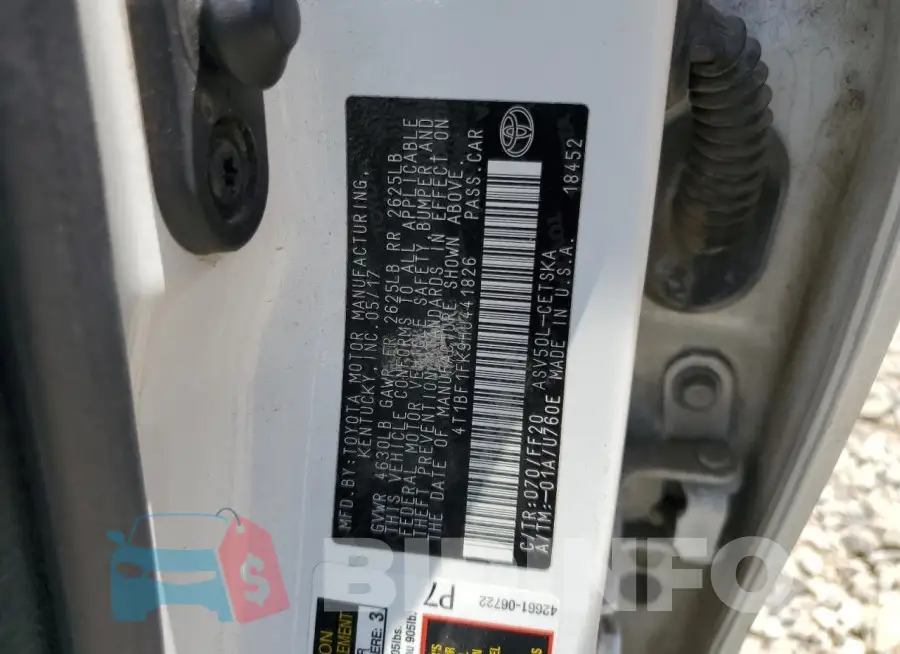 4T1BF1FK9HU441826 Photo# 12