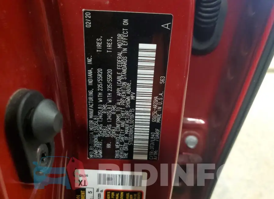 5TDDZRBH2LS019715 Photo# 14