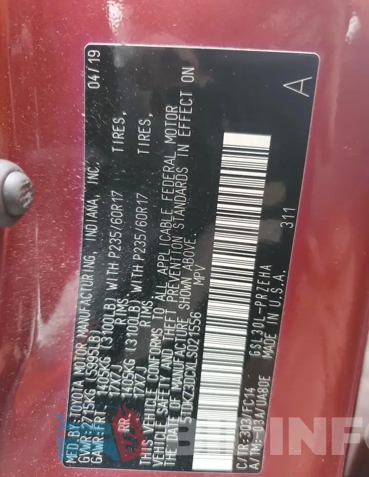 5TDKZ3DCXLS021556 Photo# 13