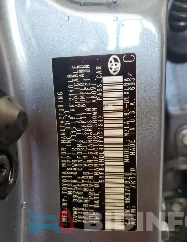 5YFB4MDE4PP021847 Photo# 12
