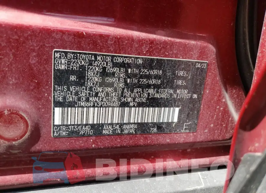 JTMB6RFV3PD094487 Photo# 13