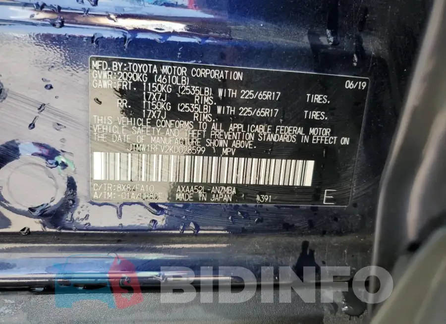JTMW1RFV2KD028599 Photo# 14