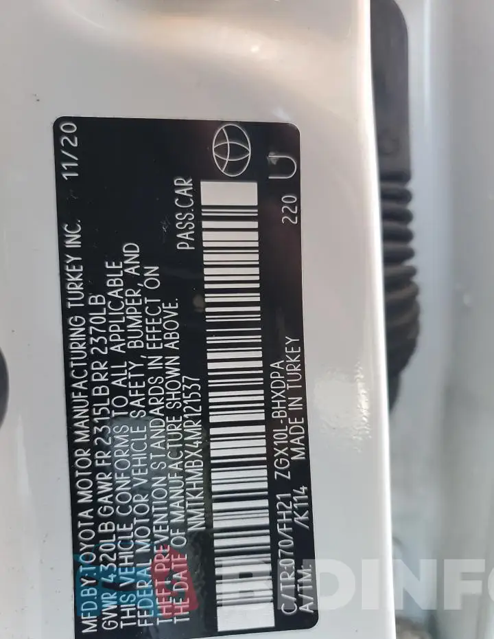 NMTKHMBX4MR121537 Photo# 12