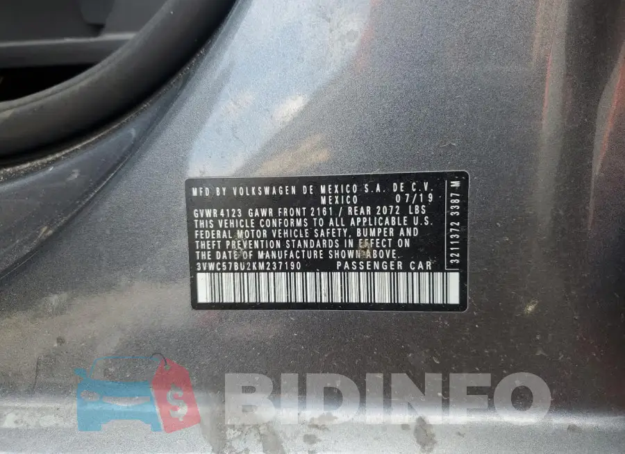 3VWC57BU2KM237190 Photo# 12