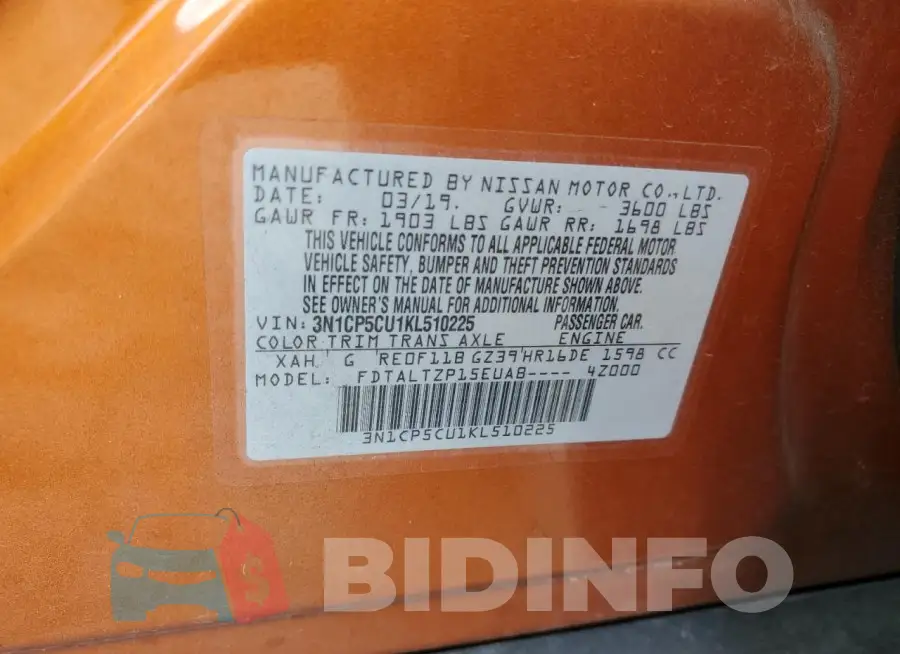 3N1CP5CU1KL510225 Photo# 13