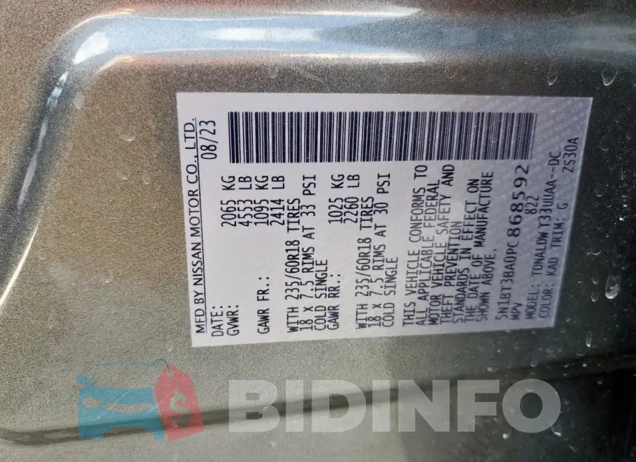5N1BT3BA0PC868592 Photo# 13