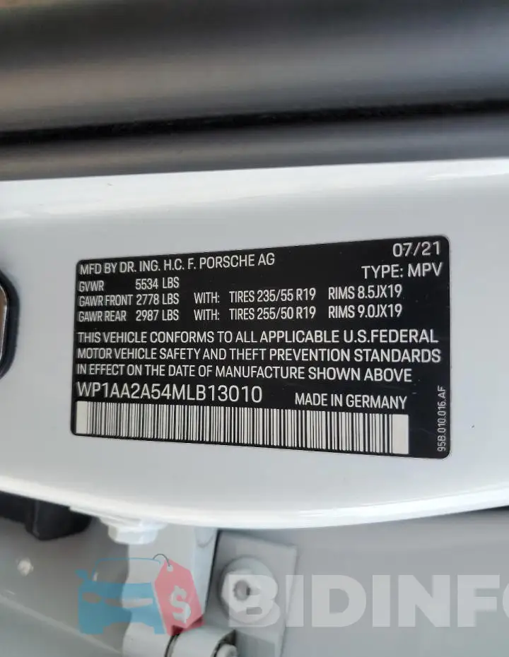 WP1AA2A54MLB13010 Photo# 13