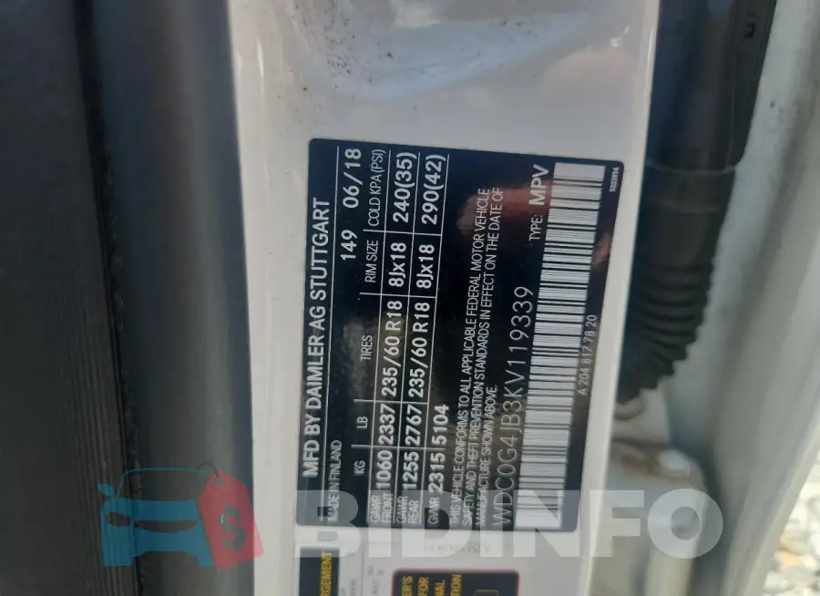 WDC0G4JB3KV119339 Photo# 13