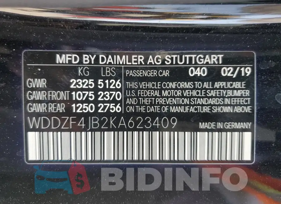 WDDZF4JB2KA623409 Photo# 12