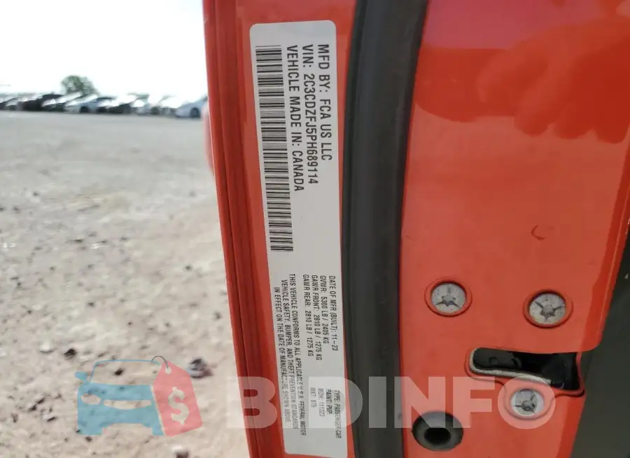 2C3CDZFJ5PH689114 Photo# 13