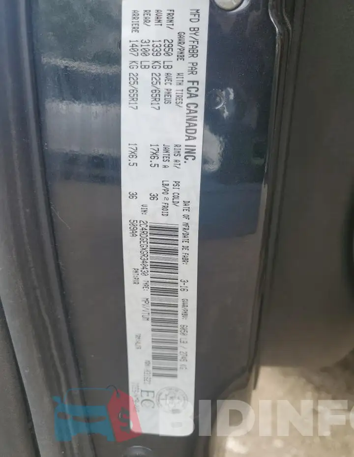 2C4RDGEGXGR340430 Photo# 13