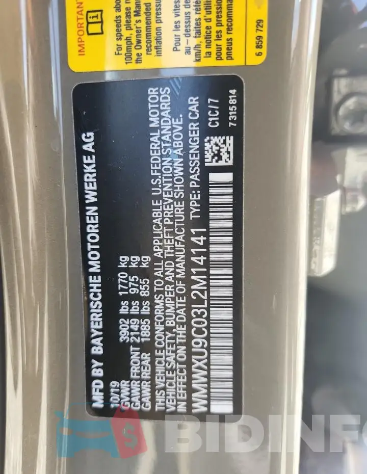 WMWXU9C03L2M14141 Photo# 12