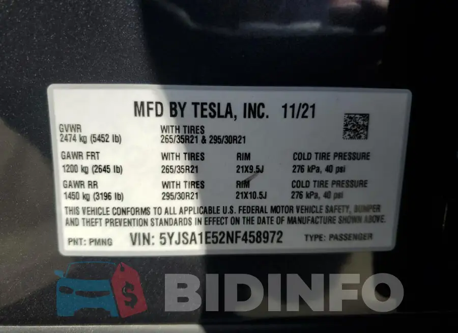 5YJSA1E52NF458972 Photo# 12