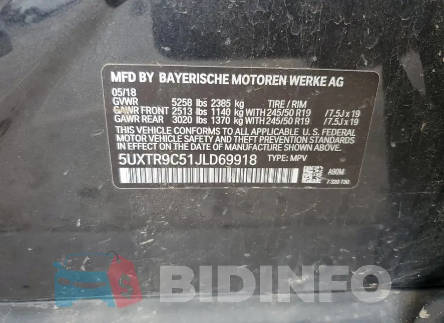 5UXTR9C51JLD69918 Photo# 13