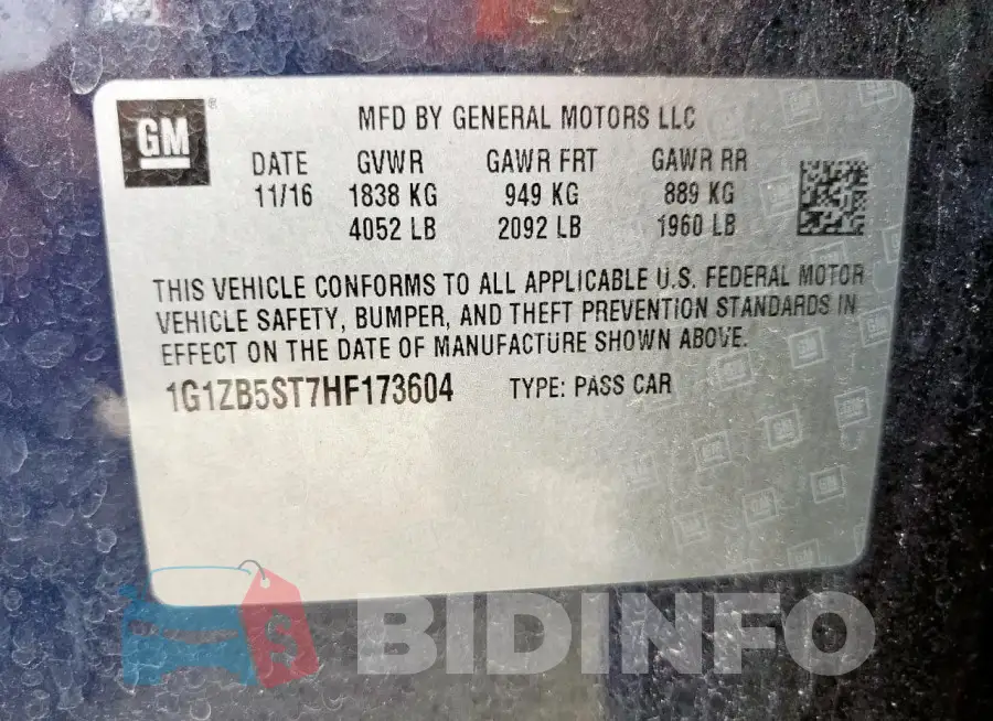 1G1ZB5ST7HF173604 Photo# 13