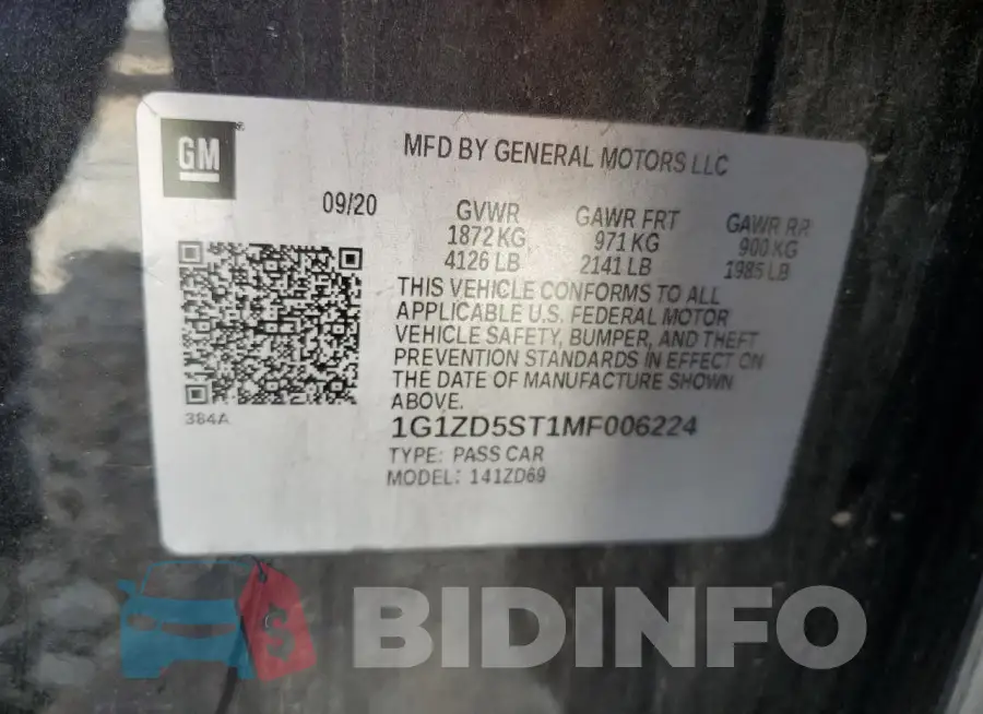 1G1ZD5ST1MF006224 Photo# 13