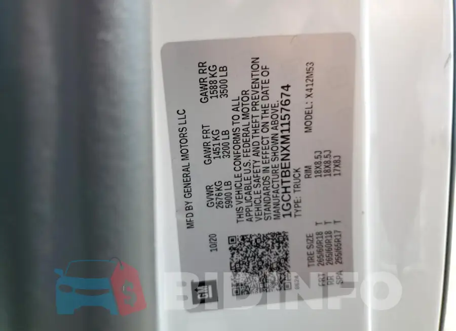 1GCHTBENXM1157674 Photo# 12