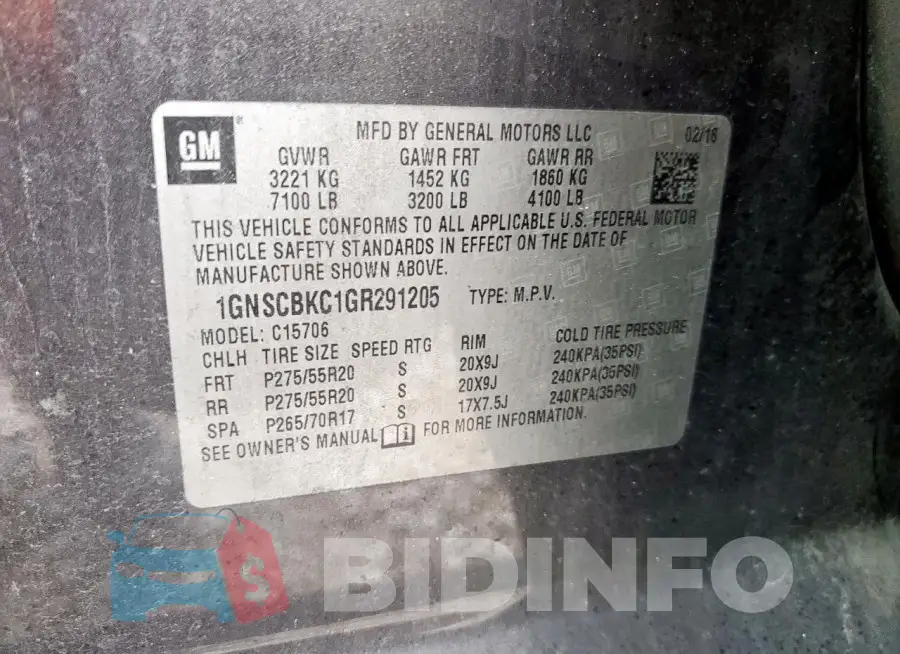 1GNSCBKC1GR291205 Photo# 13
