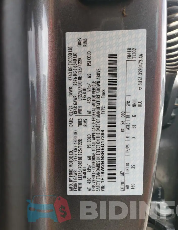 1FT8W2BN8RED17398 Photo# 12