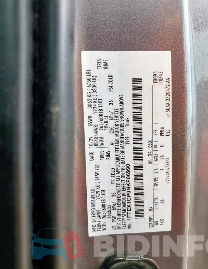 1FTEX1CP0NKF06990 Photo# 12