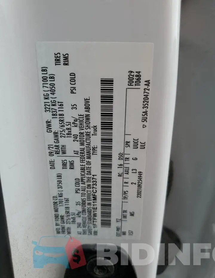 1FTFW1E11MFC73371 Photo# 12