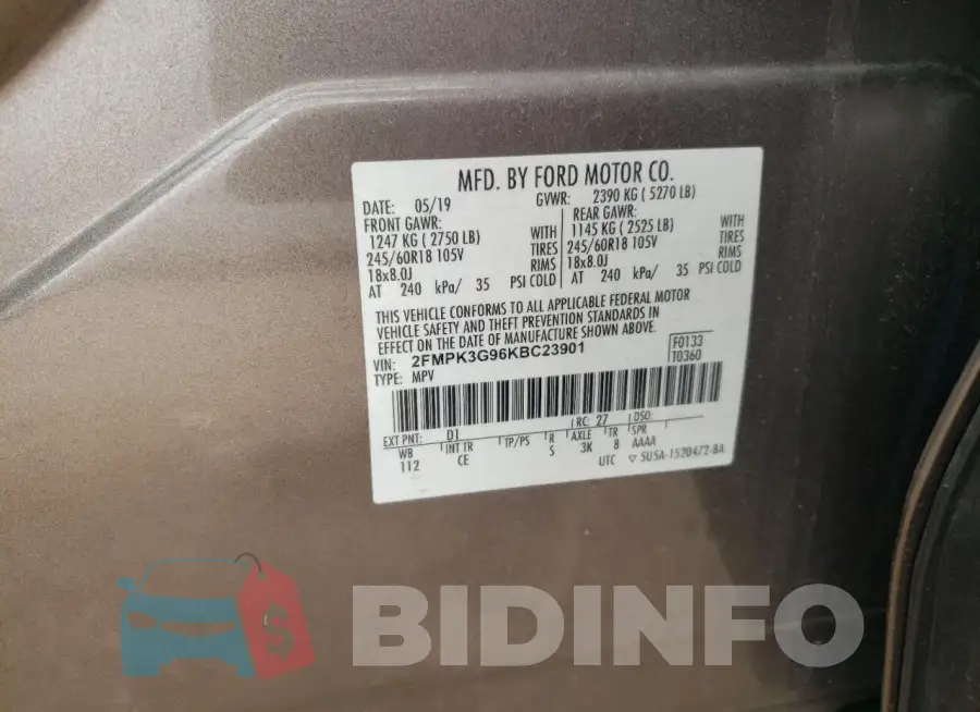 2FMPK3G96KBC23901 Photo# 13