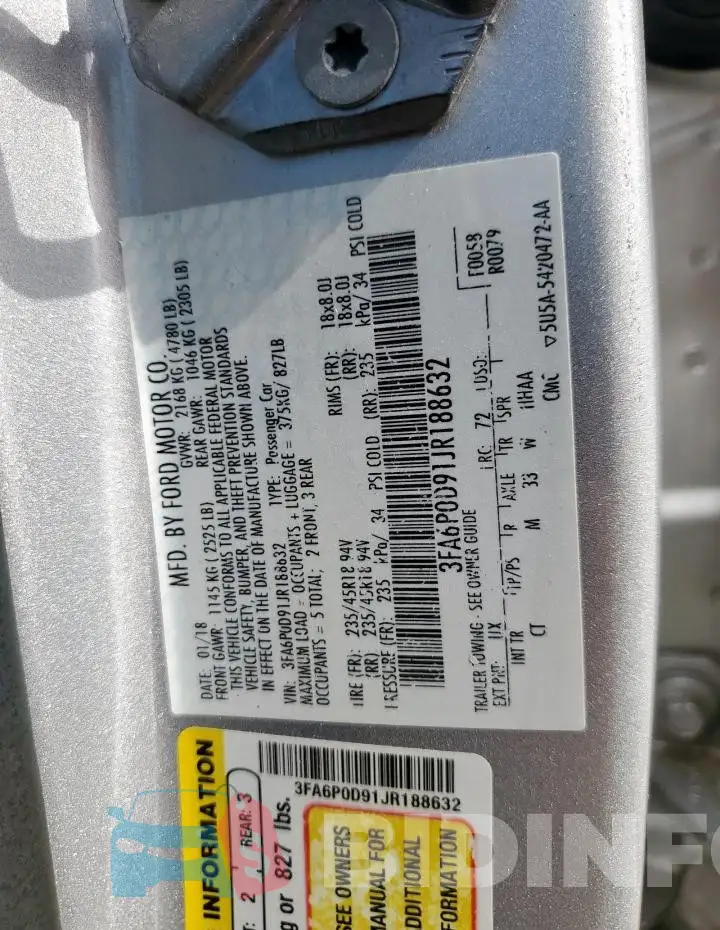 3FA6P0D91JR188632 Photo# 12