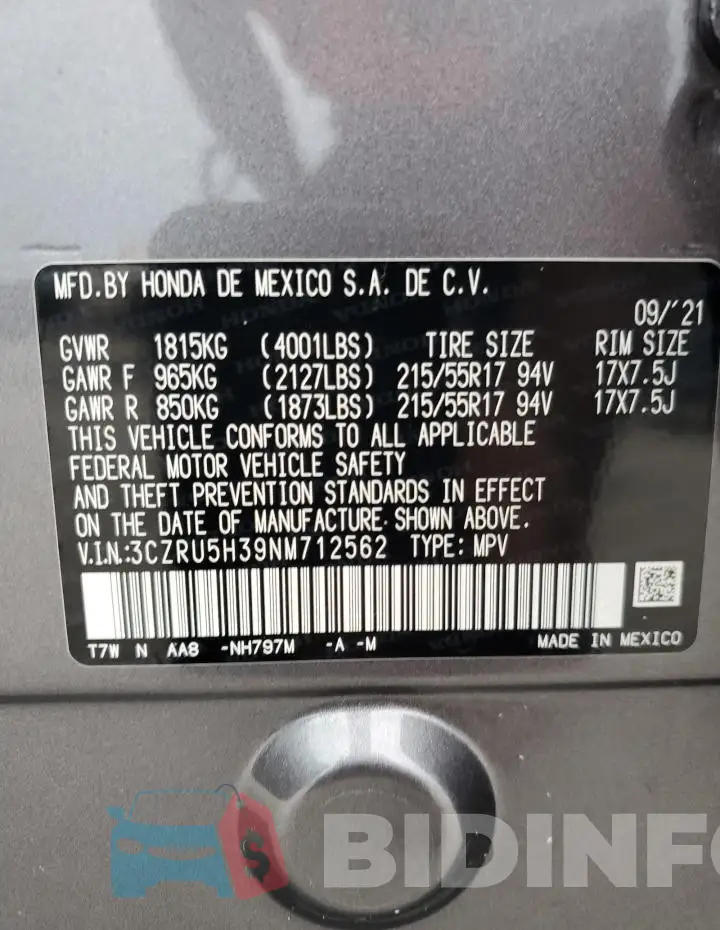 3CZRU5H39NM712562 Photo# 12