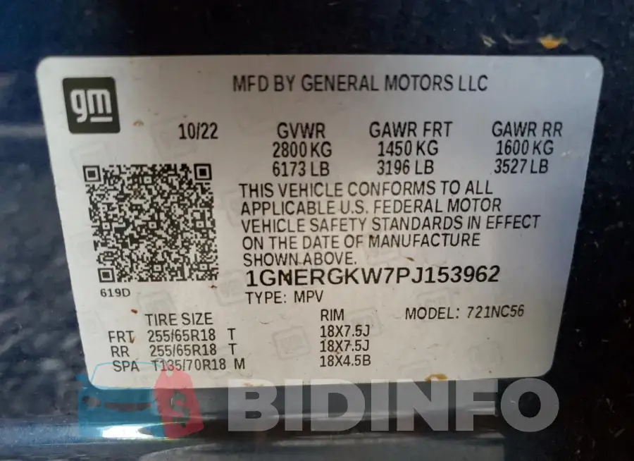 1GNERGKW7PJ153962 Photo# 13