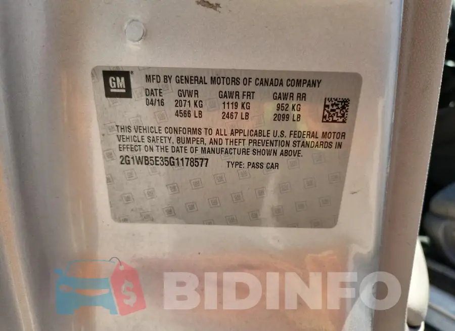 2G1WB5E35G1178577 Photo# 12