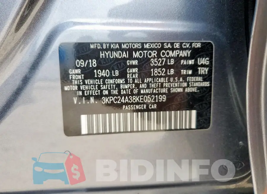 3KPC24A38KE052199 Photo# 12