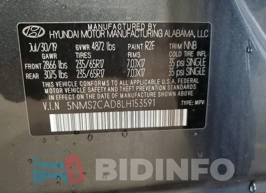 5NMS2CAD8LH153591 Photo# 13