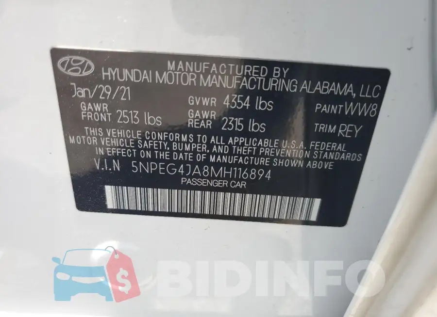 5NPEG4JA8MH116894 Photo# 12