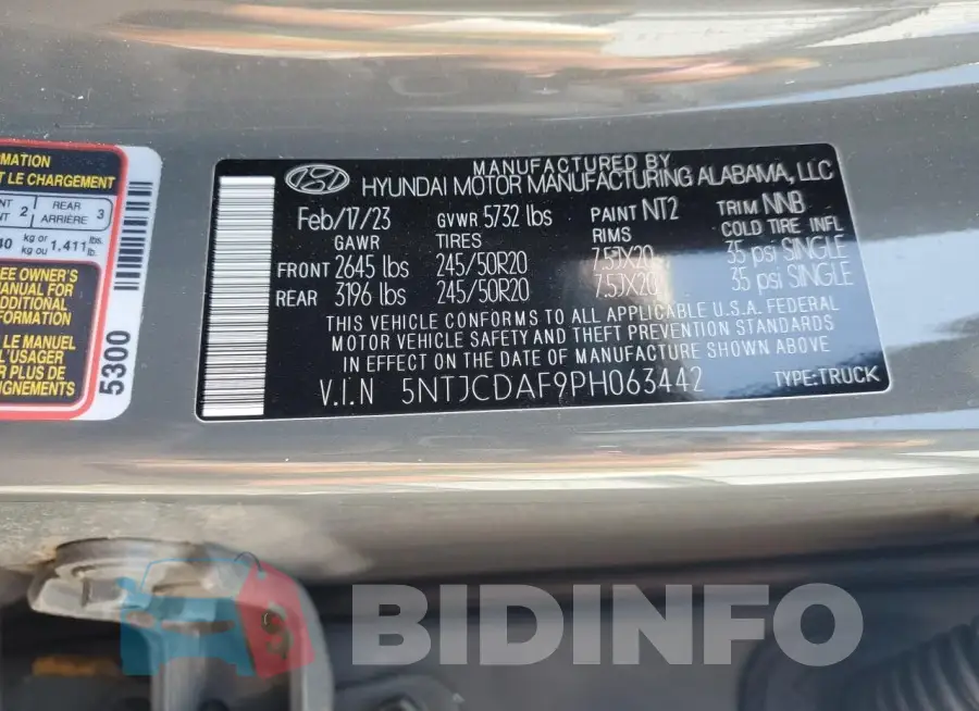 5NTJCDAF9PH063442 Photo# 12