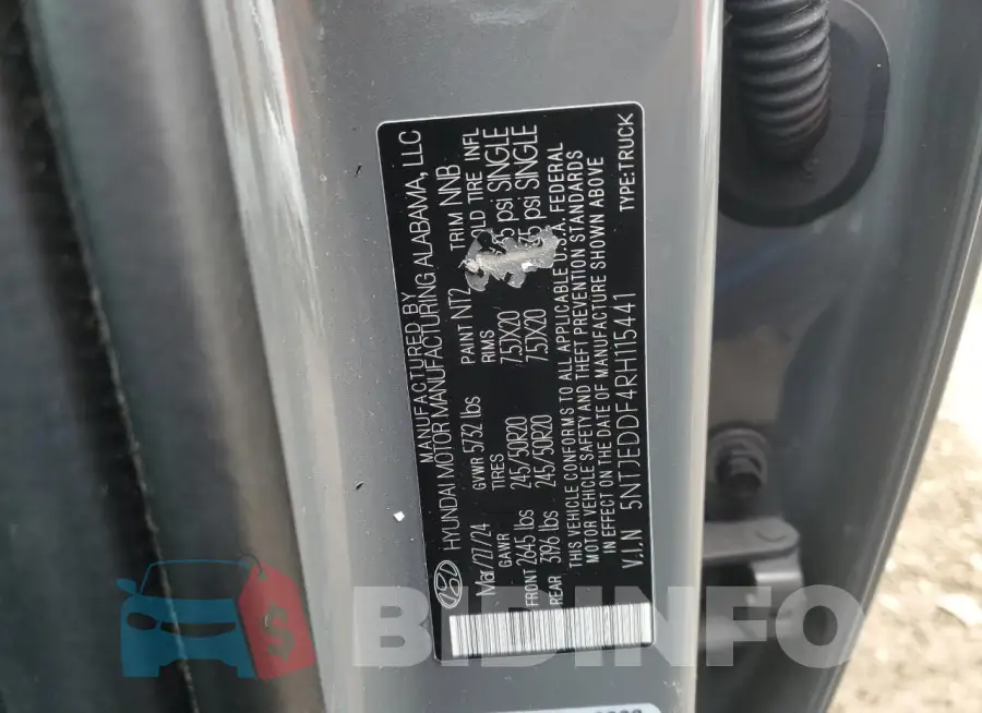 5NTJEDDF4RH115441 Photo# 12