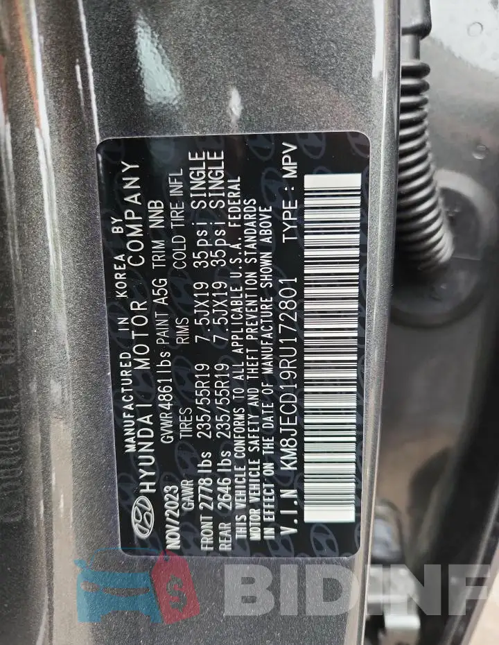 KM8JECD19RU172801 Photo# 12