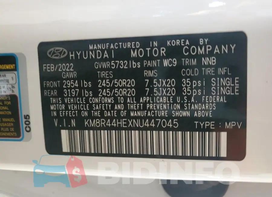 KM8R44HEXNU447045 Photo# 14