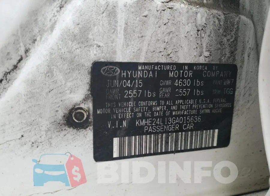 KMHE24L13GA015636 Photo# 12