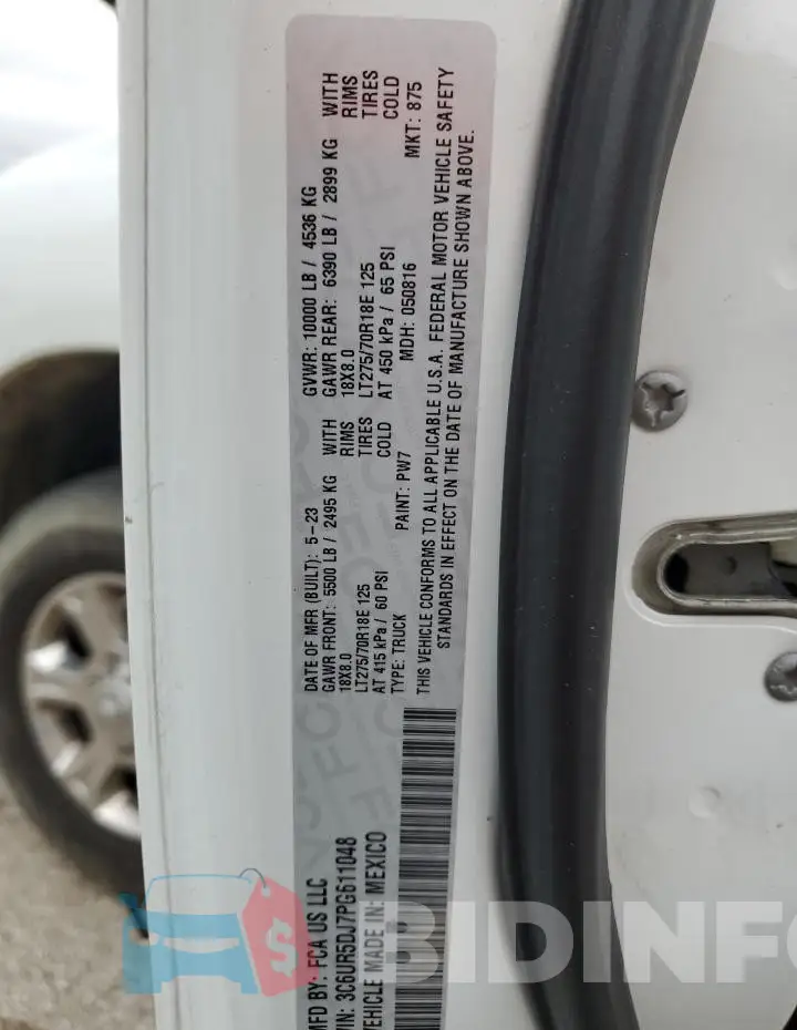3C6UR5DJ7PG611048 Photo# 12