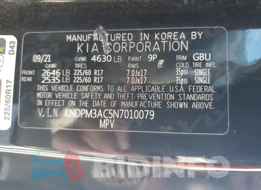 KNDPM3AC5N7010079 Photo# 12