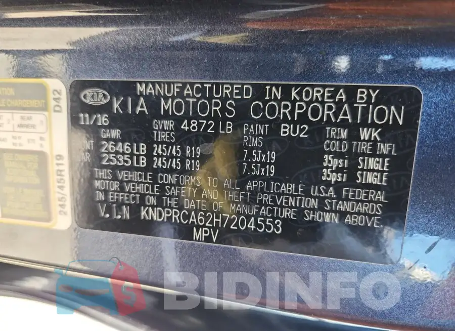 KNDPRCA62H7204553 Photo# 13