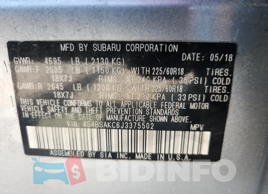 4S4BSAKC6J3375502 Photo# 13