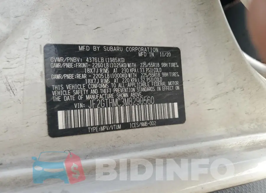JF2GTHMC3M8290560 Photo# 14