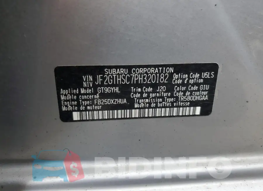 JF2GTHSC7PH320182 Photo# 13