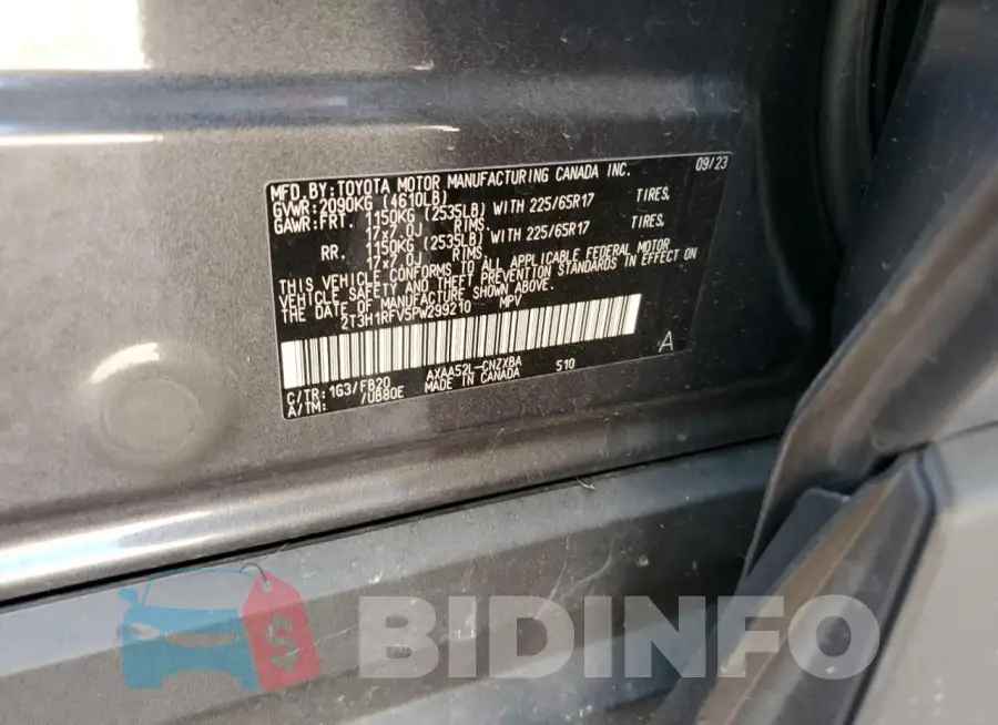 2T3H1RFV5PW299210 Photo# 14